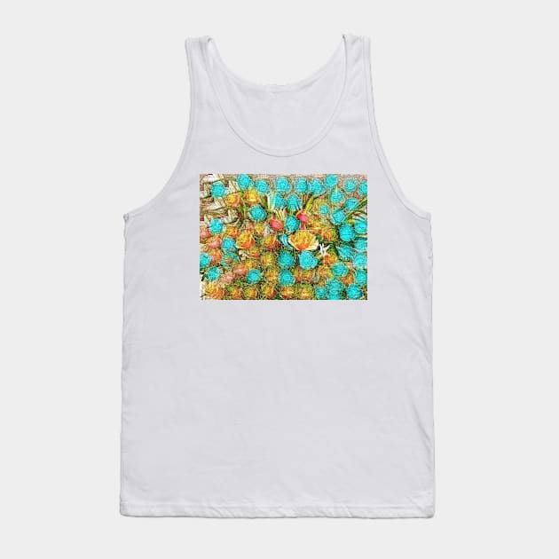 Roses Blue and Pink Vintage Tank Top by Overthetopsm